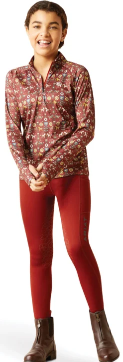 Ariat® Kids’ Lowell Quarter-Zip Print Base Layer 2.0