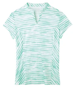 Dover Saddlery® Ladies’ Notch-V Stripe Short Sleeve Shirt