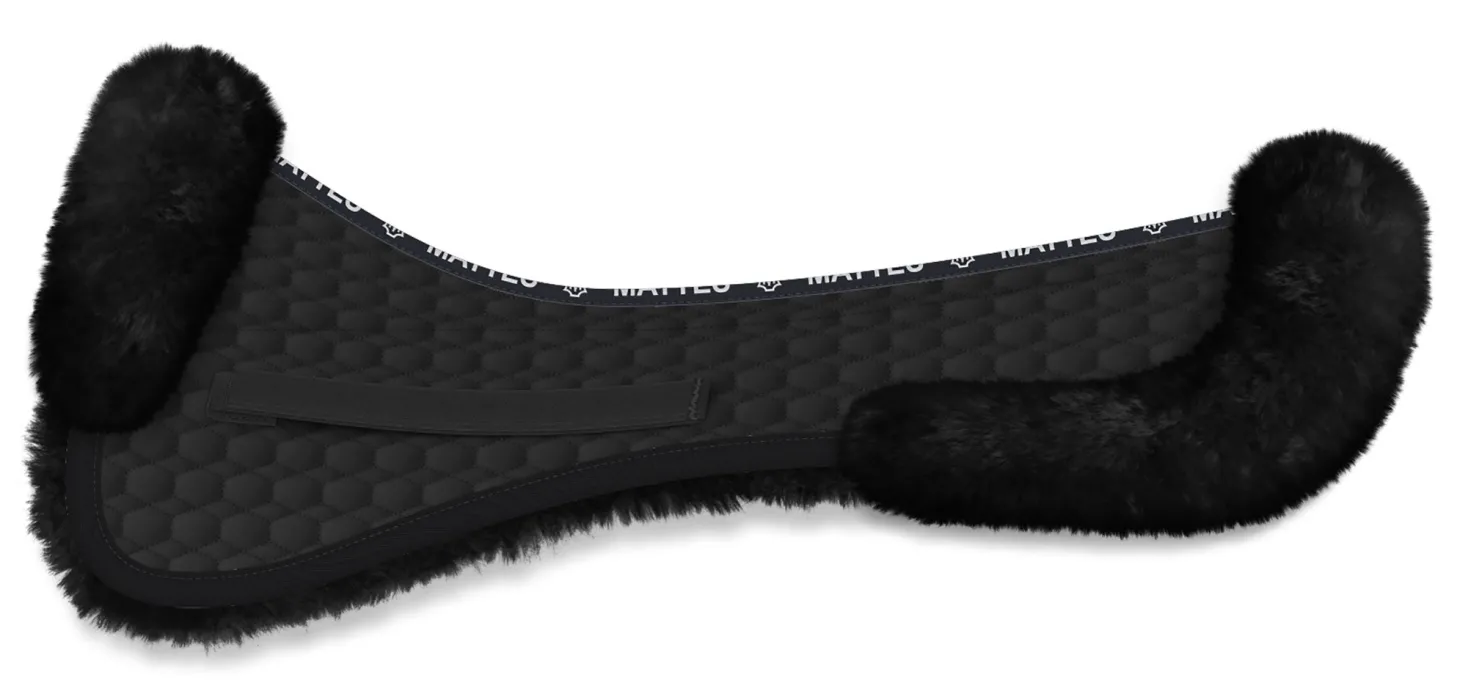 E.A. Mattes Platinum EWWA Sheepskin Dressage Half Pad with Rear Trim