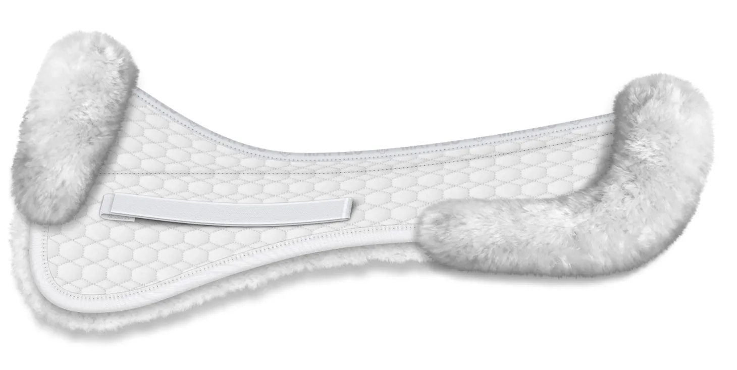 E.A. Mattes Platinum EWWA Sheepskin Dressage Half Pad with Rear Trim