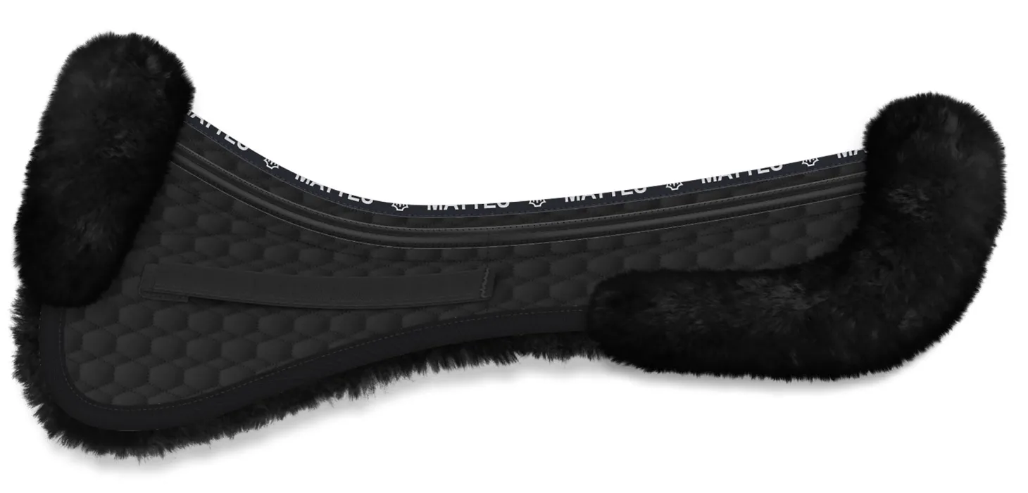 E.A. Mattes Platinum EWWA Sheepskin Dressage Correction Half Pad with Rear Trim