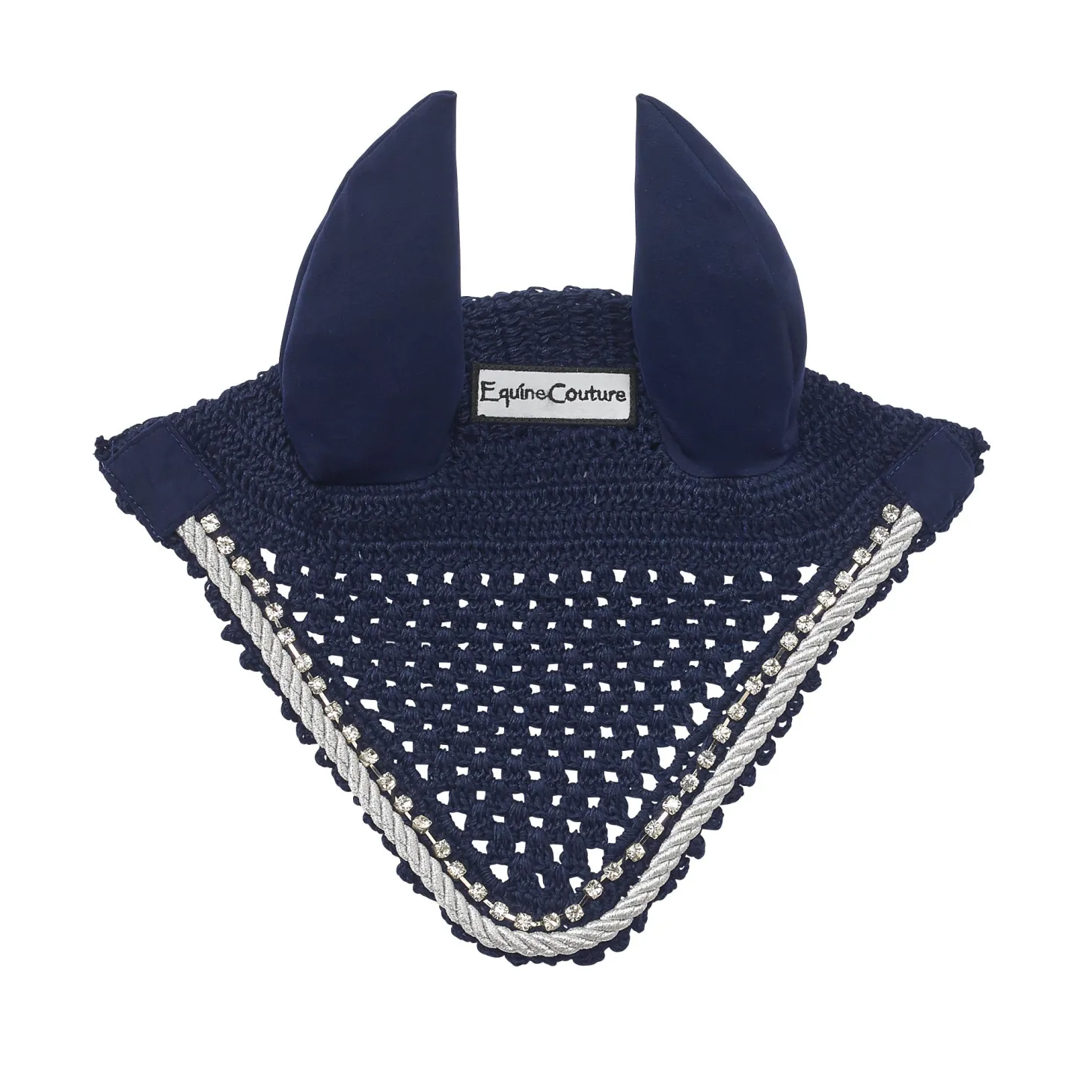 Equine Couture™ Fly Bonnet with Piping and Crystals