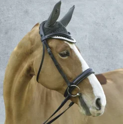 Equine Couture™ Fly Bonnet with Piping and Crystals