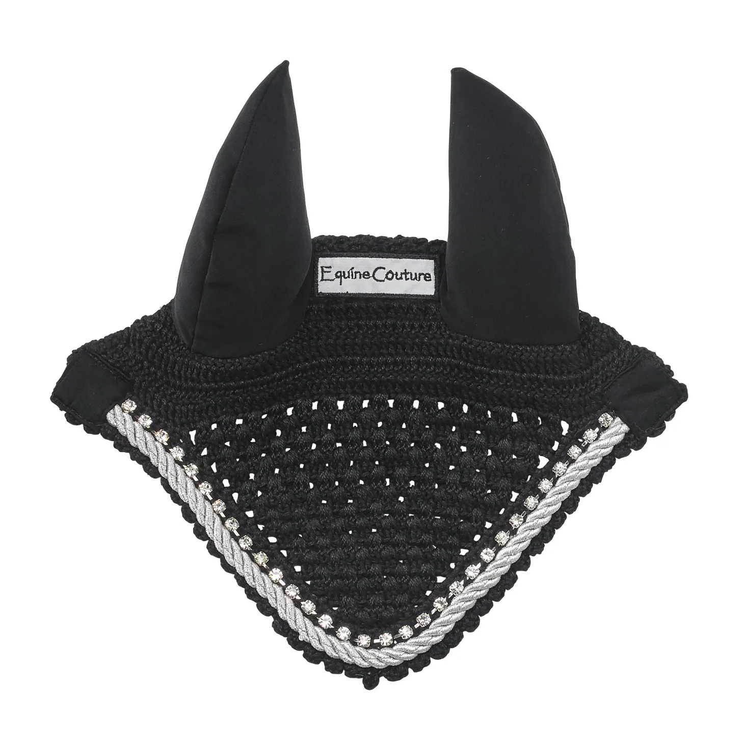 Equine Couture™ Fly Bonnet with Piping and Crystals