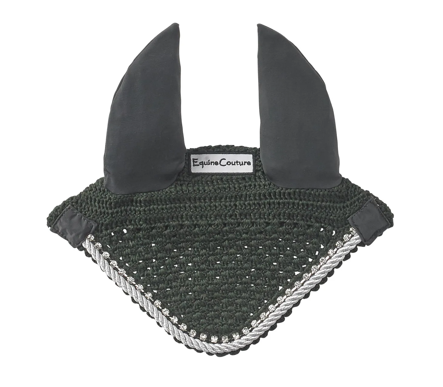 Equine Couture™ Fly Bonnet with Piping and Crystals