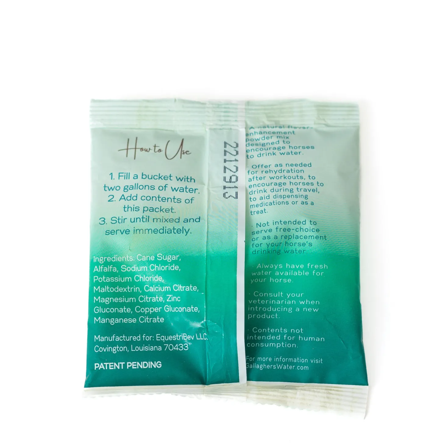 Gallagher’s Water™ All-Natural Equine Hydration Beverage, 12 Sachets