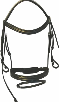 Henri De Rivel Padded Raised Dressage Bridle with Jawband Crank And Flash With Web Reins