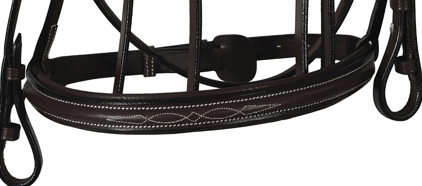 Henri de Rivel Pro Mono Crown Fancy-Stitched Padded Bridle with Laced Reins