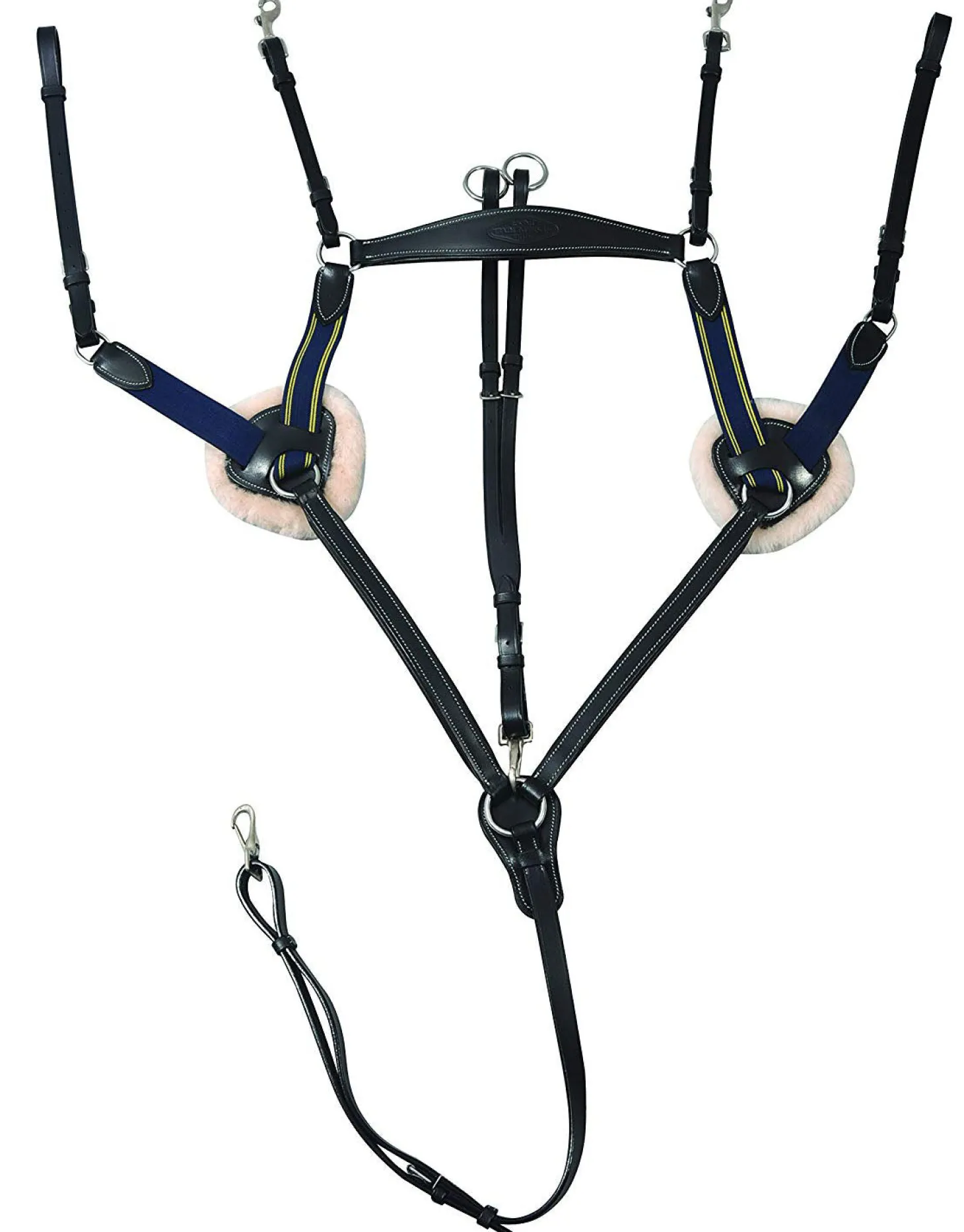 Henri de Rivel Pro 5-Point Elastic Breastplate Martingale with Running Attachment