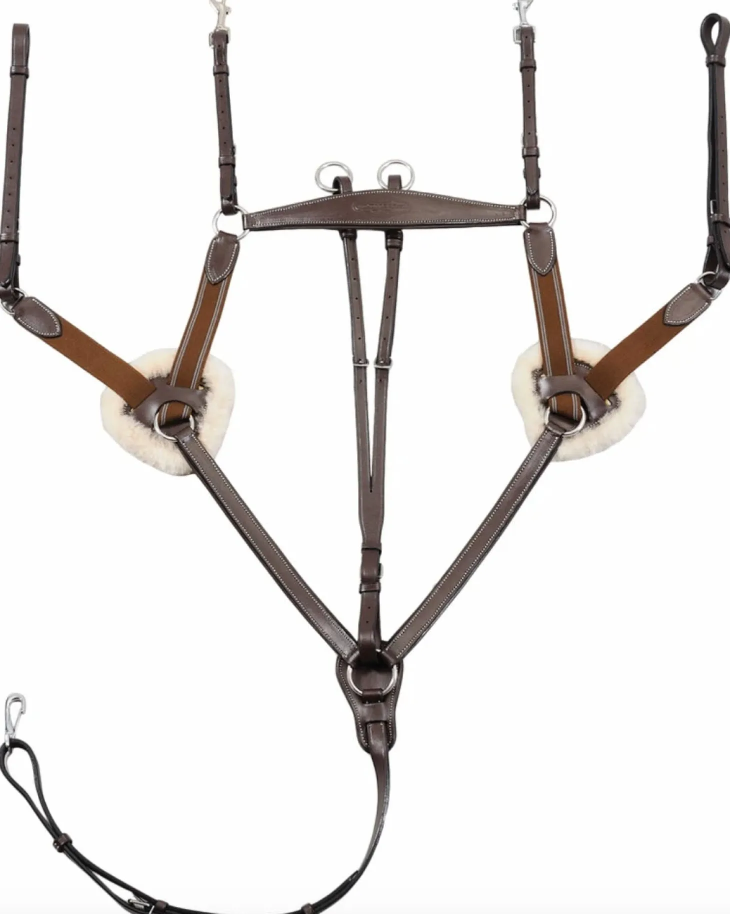 Henri de Rivel Pro 5-Point Elastic Breastplate Martingale with Running Attachment