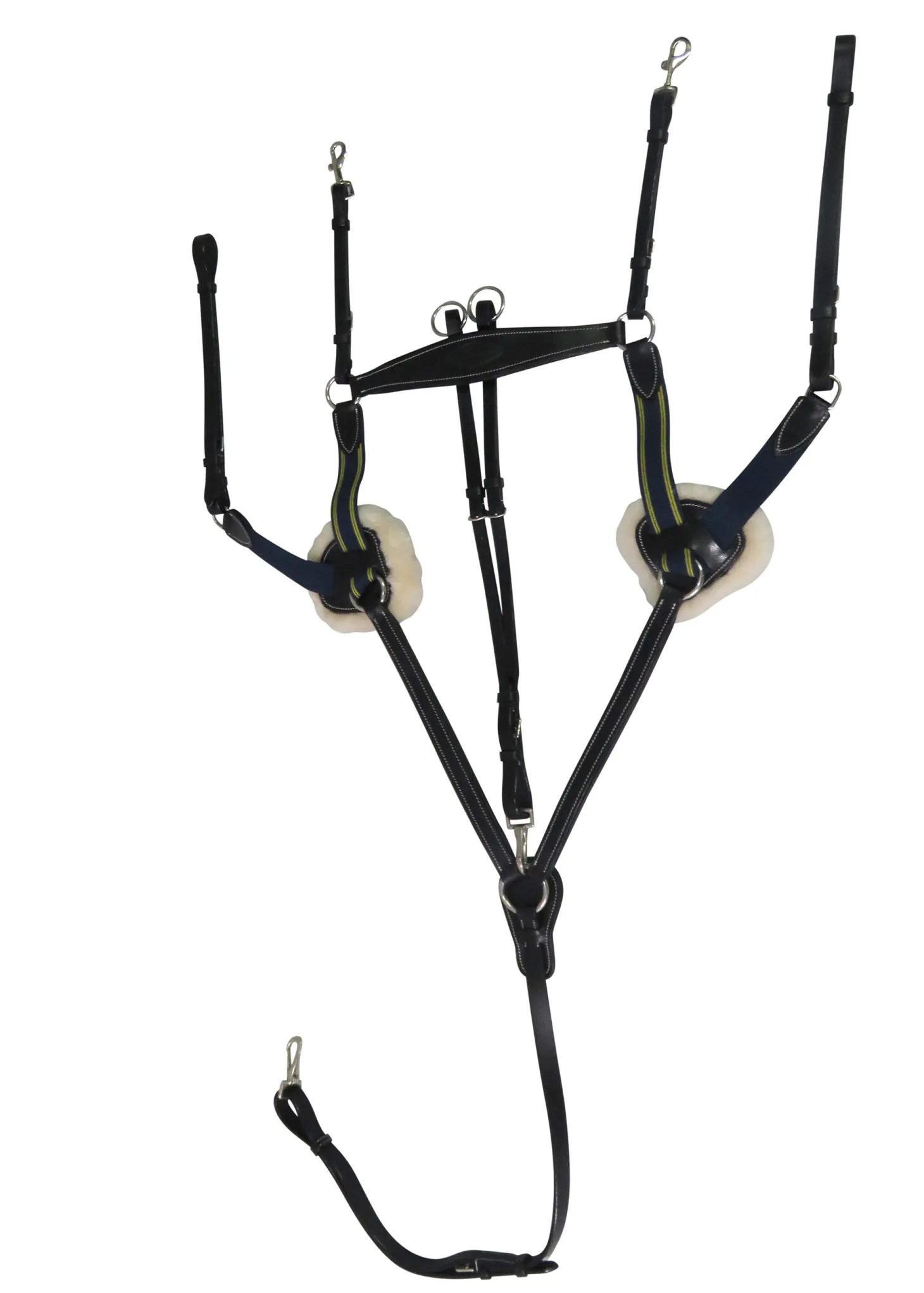 Henri de Rivel Pro 5-Point Elastic Breastplate Martingale with Running Attachment