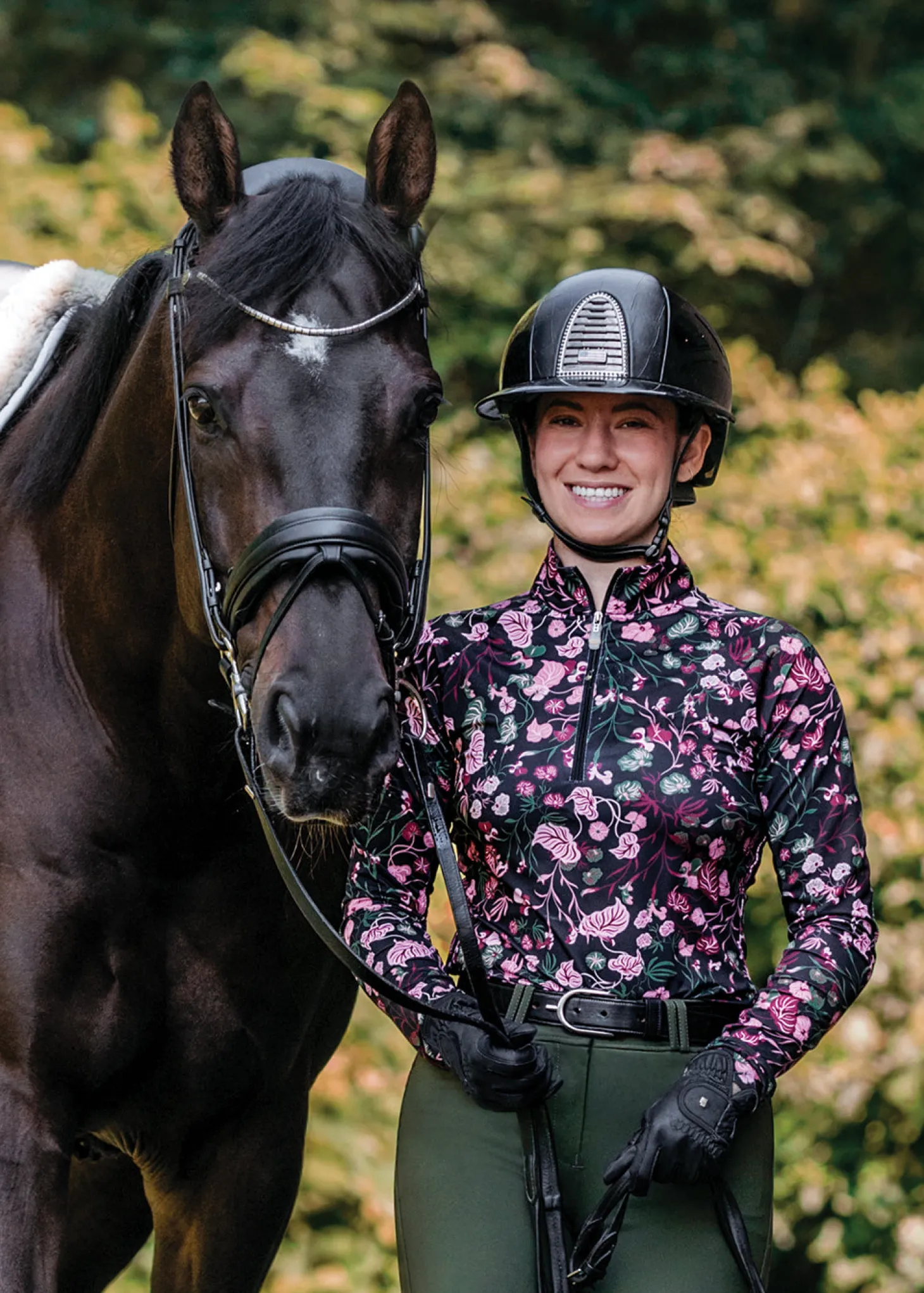 Kastel Denmark Ladies’ Quarter-Zip Modern Begonias Long-Sleeve Shirt - "Briar"