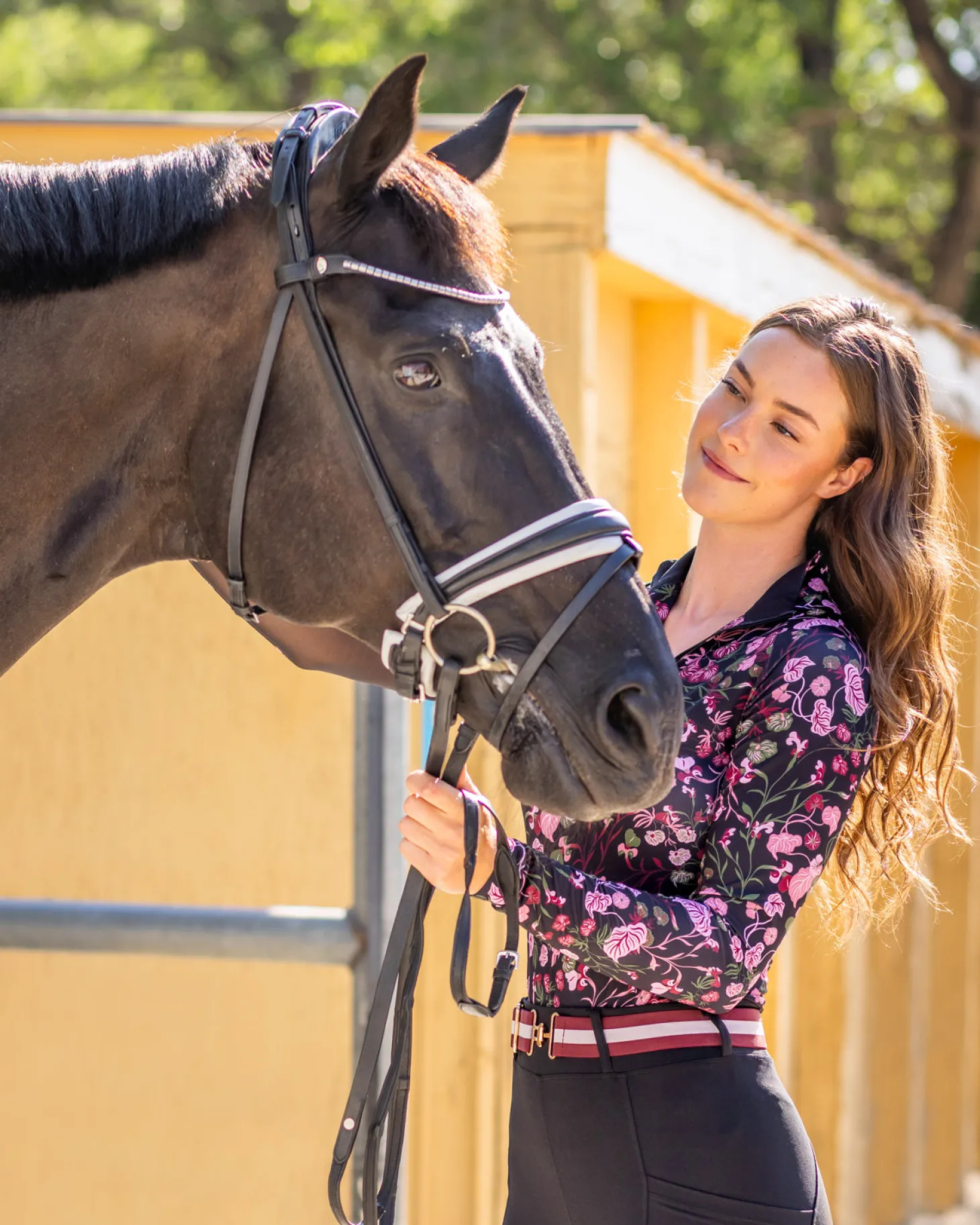 Kastel Denmark Ladies’ Quarter-Zip Modern Begonias Long-Sleeve Shirt - "Briar"