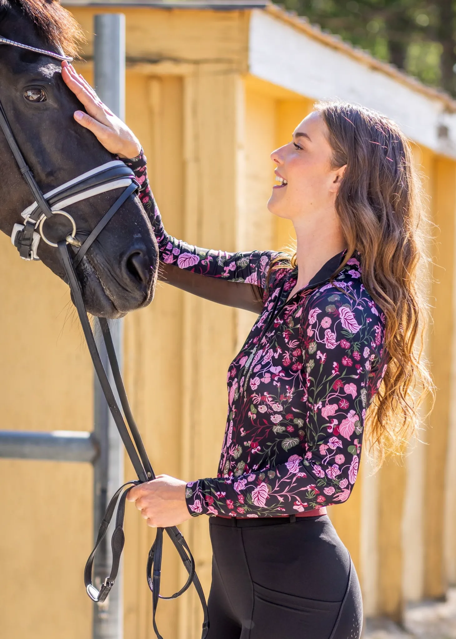 Kastel Denmark Ladies’ Quarter-Zip Modern Begonias Long-Sleeve Shirt - "Briar"