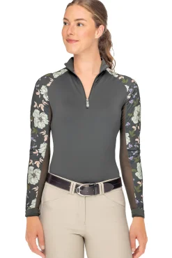 Kastel Denmark Ladies’ Sondra Quarter-Zip Long-Sleeve Raglan Shirt