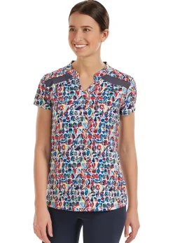 Noble Equestrian™ Ladies’ Erin Mandarin Short Sleeve Print Top