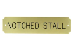 Notched Brass Stall Plate - 1 or 2 lines