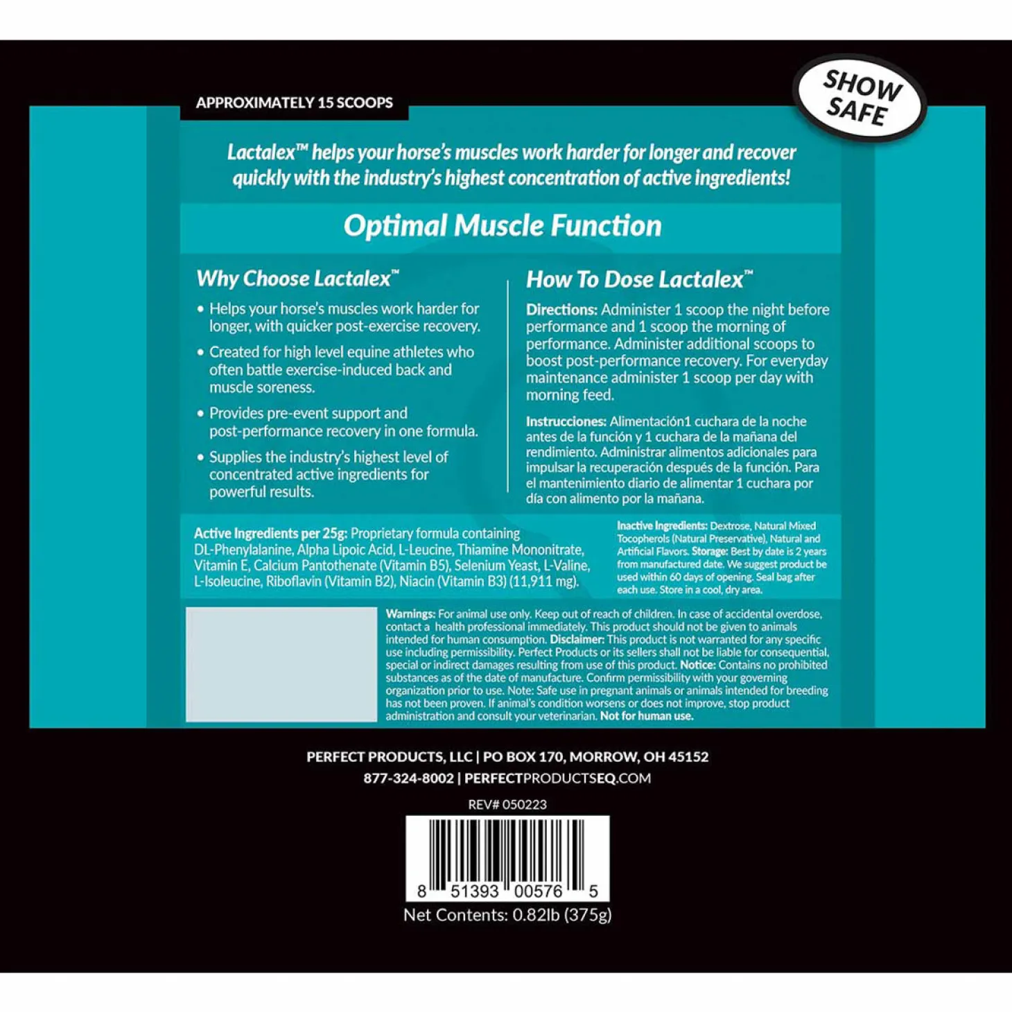 Perfect Products Lactalex™ Daily Muscle Function & Recovery Pellets, 40 Grams