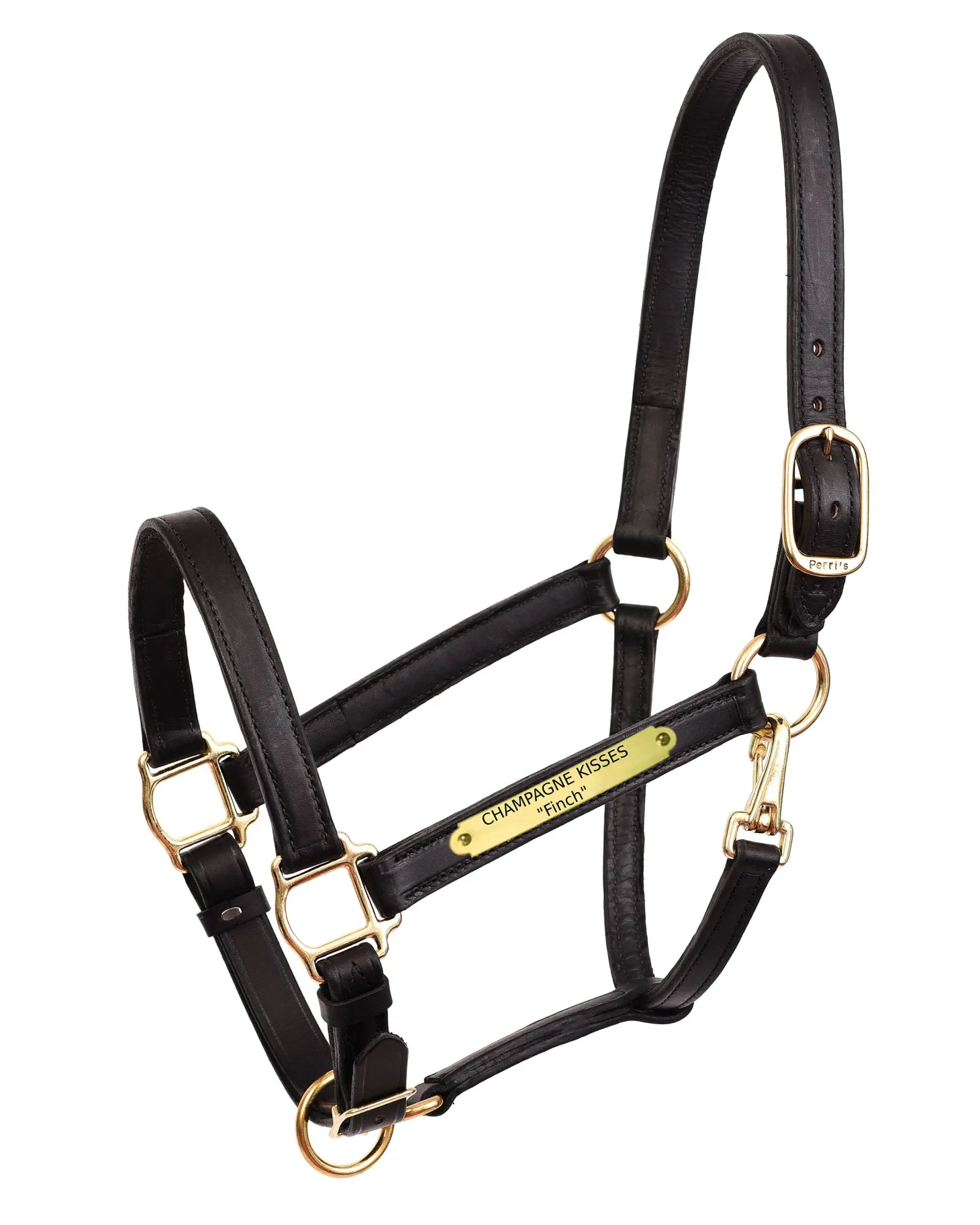 Perri’s® 1" Leather Turnout Halter with Nameplate