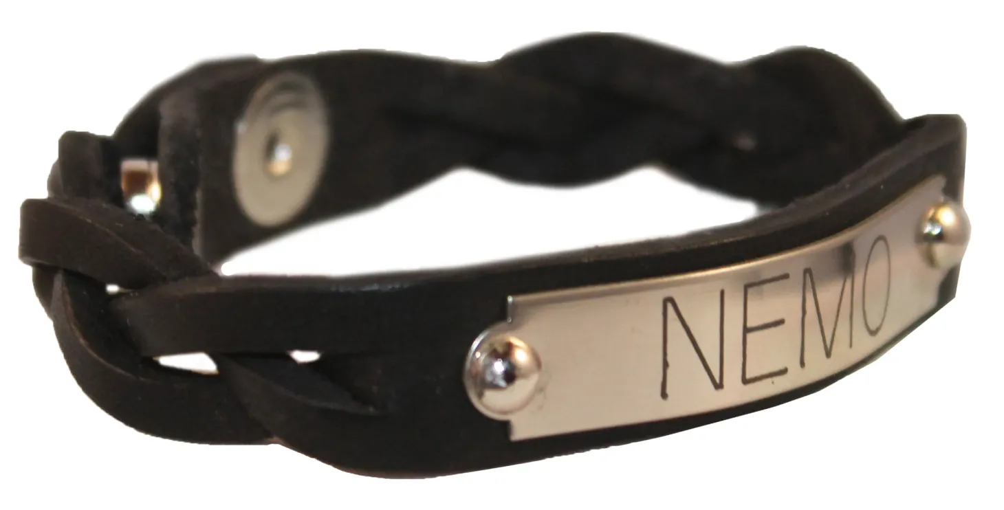 Perri’s® Braided Leather Nameplate Bracelet