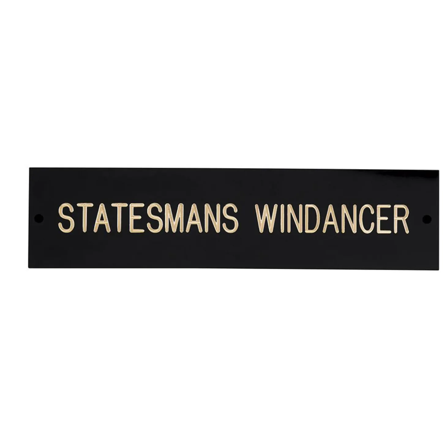 Rectangular Black & Brass Stall Plate - 3 lines