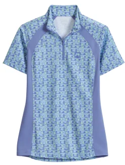 Riding Sport™ Ladies’ Airflow Quarter-Zip Print Short Sleeve Shirt