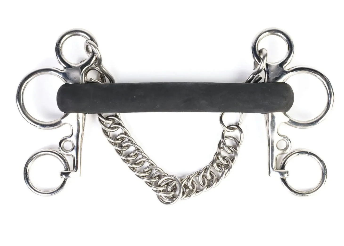 Shires Short Shank Rubber Mullen Mouth Pelham Bit