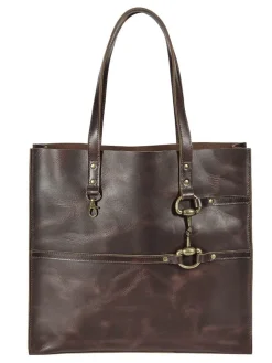 Snaffle Bit Leather Tote Bag