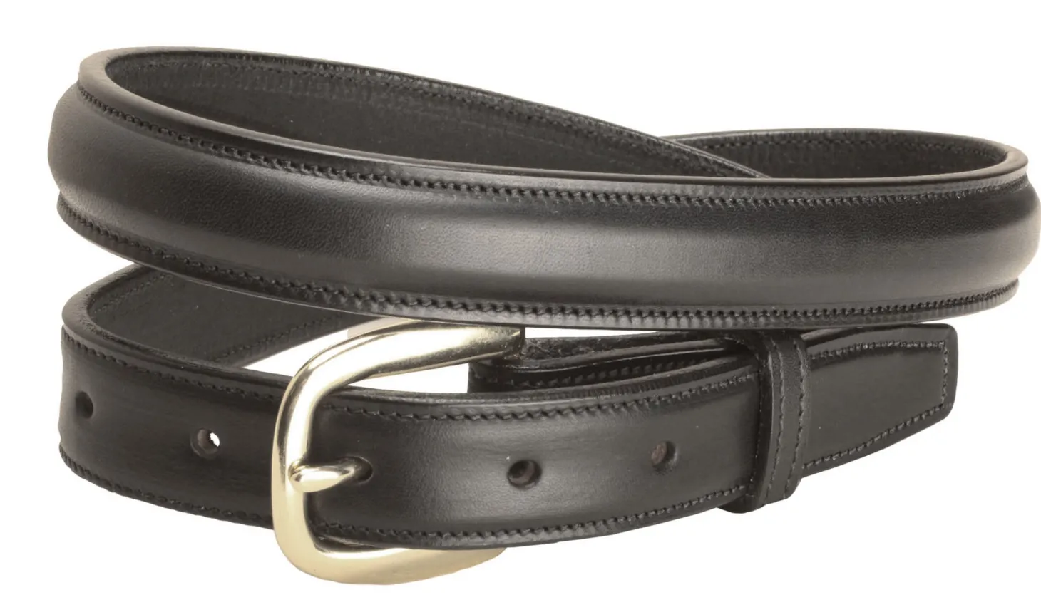 Tory Leather 1" Raised Belt with Brass Buckle