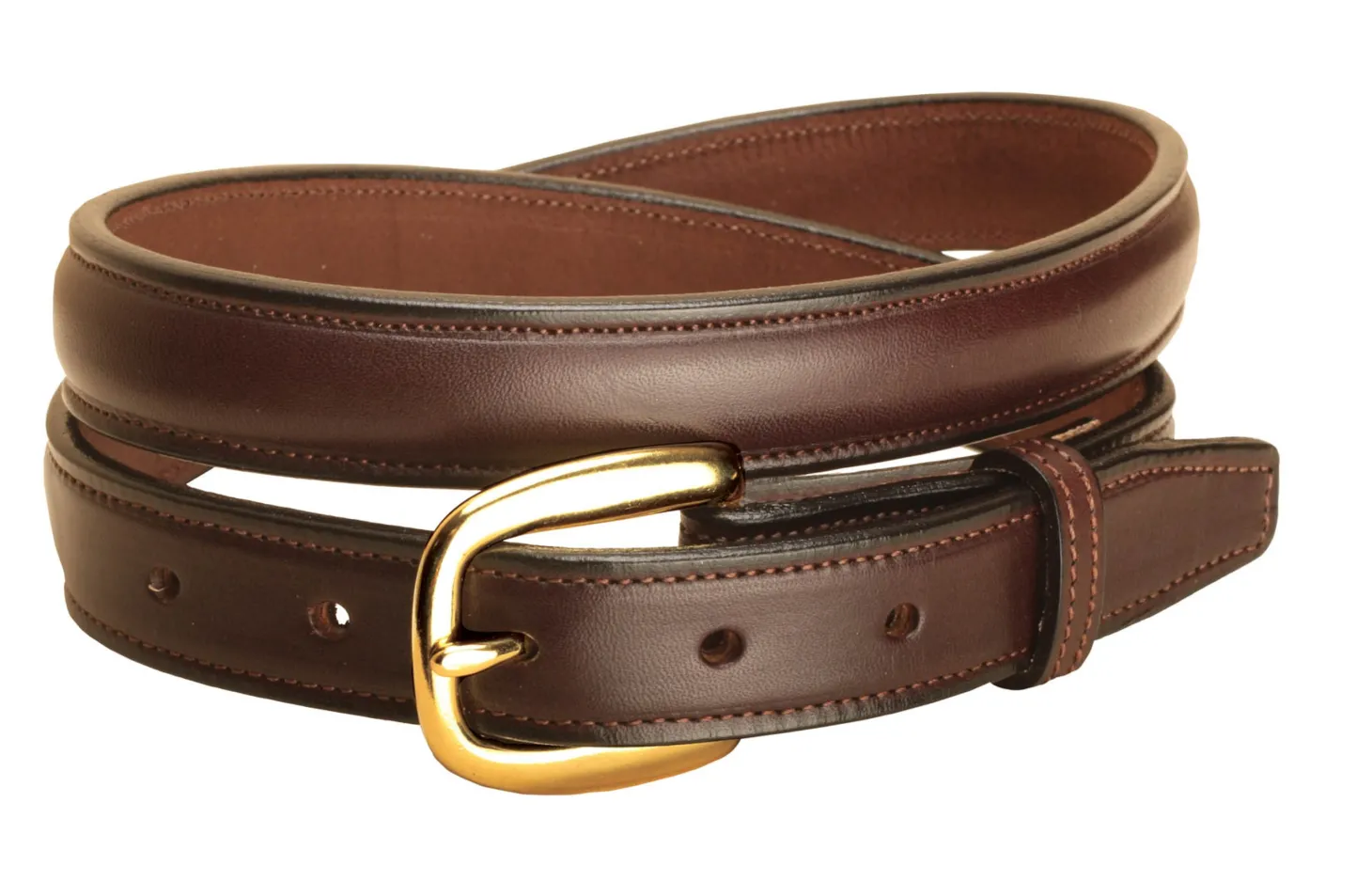 Tory Leather 1" Raised Belt with Brass Buckle