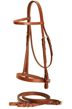 Tory Leather Company 1/2" Flat English Bridle with Flat Reins