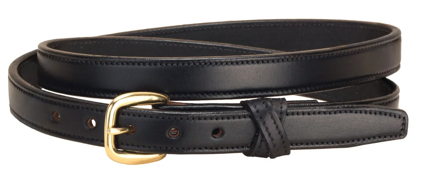Tory Leather Crossed Keeper Belt with Brass Buckle