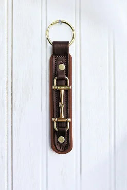 Tory Leather Snaffle Bit Padded Leather Key Chain