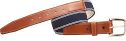 Tory Leather Striped Elastic and Leather Belt
