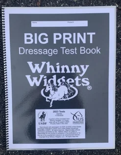 Whinny Widgets® Big Print Dressage Test Book (2023-2027)